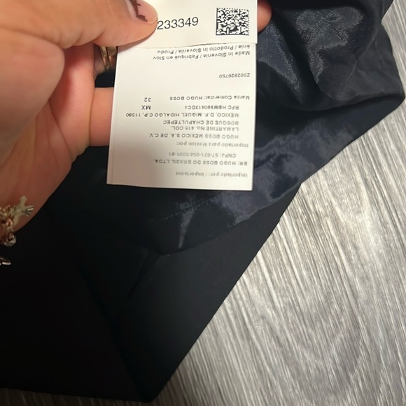 Hugo Boss Black Off Shoulder Tie Front Midi Dress - Picture 3 of 11